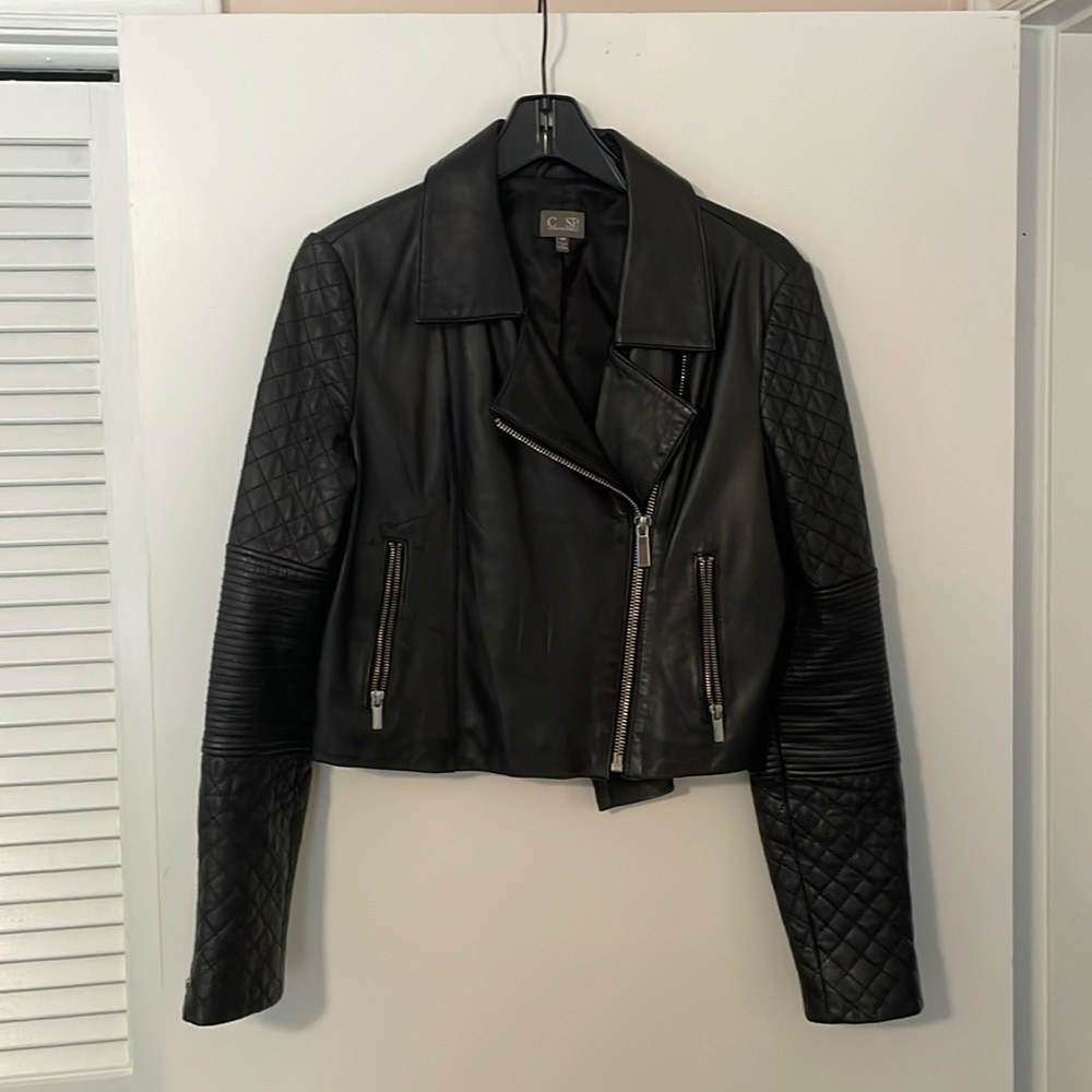 Black leather jacket from CUSP by Neiman Marcus